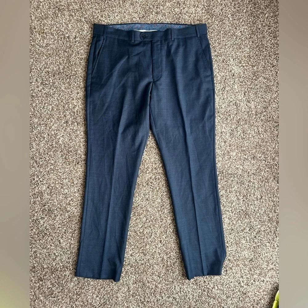 Original Penguin Blue Slim Straight Dress Pants